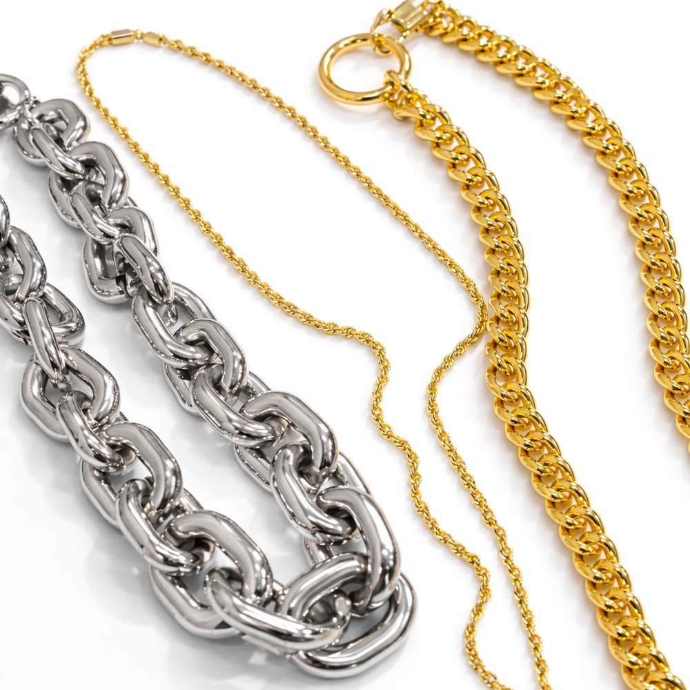 Mixed Metals Necklace Set
